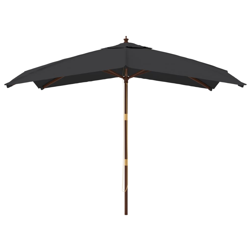 Vidaxl -parasol med træpol 300x300x273 cm sort
