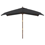 Vidaxl -parasol med træpol 300x300x273 cm sort