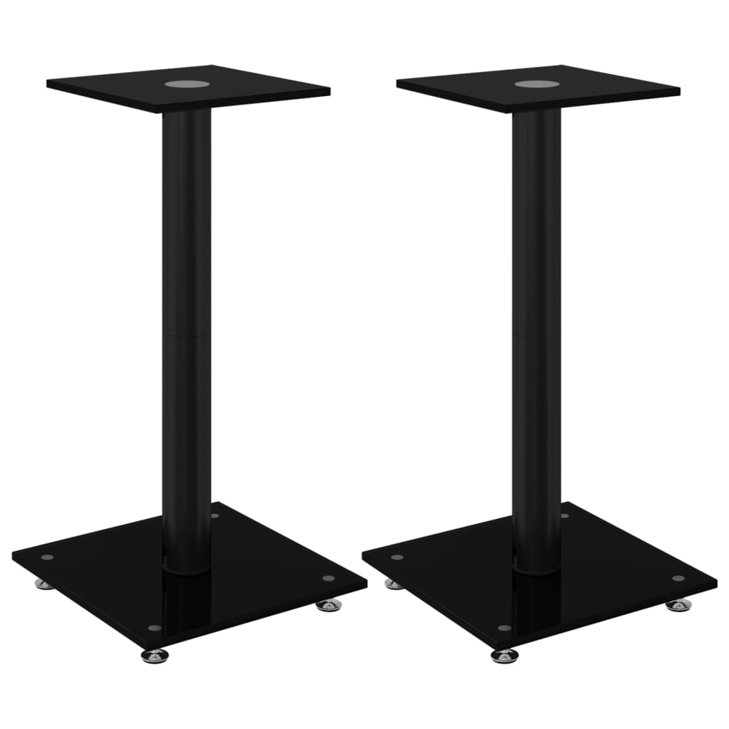 Vidaxl högtalarstandarder 2 st 1 pelare härdad glas svart