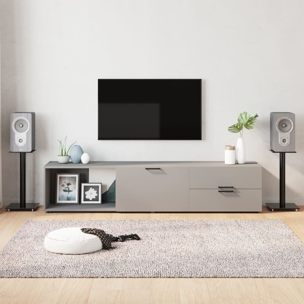 Vidaxl högtalarstandarder 2 st 1 pelare härdad glas svart