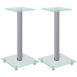 Vidaxl Loudspeaker Standards 2 pcs 1 pillar hardened glass silver colored