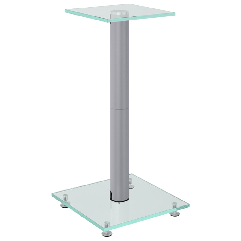 Vidaxl Loudspeaker Standards 2 pcs 1 pillar hardened glass silver colored