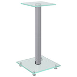 Vidaxl Loudspeaker Standards 2 pcs 1 pillar hardened glass silver colored
