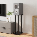 Vidaxl Loudspeaker Standards 2 pcs 4 pillars hardened glass black