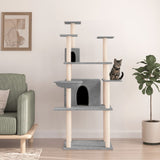Vidaxl cat furniture with sisal scratching posts 166 cm light gray
