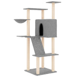 Vidaxl cat furniture with sisal scratching posts 143 cm light gray