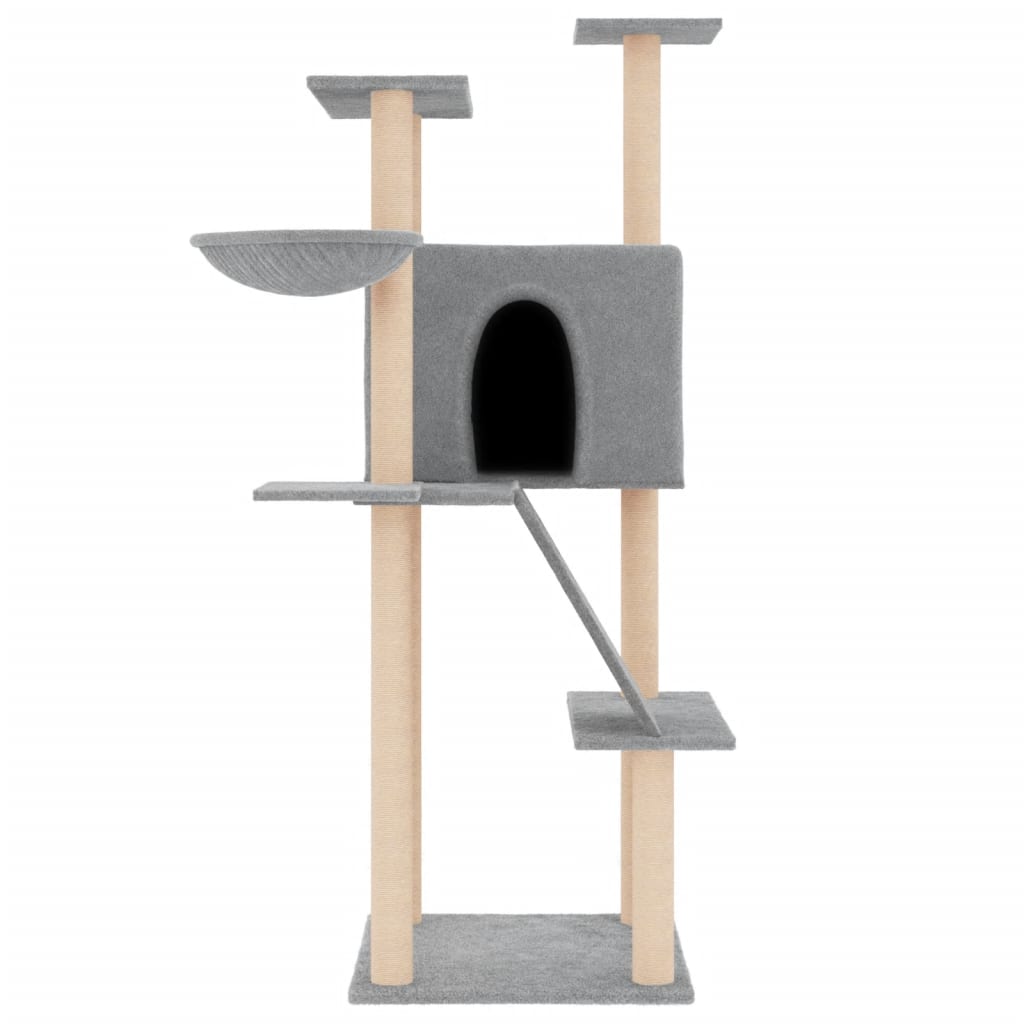 Vidaxl cat furniture with sisal scratching posts 143 cm light gray