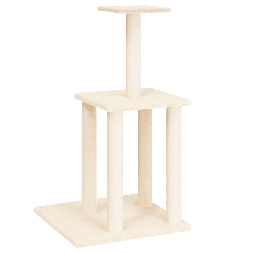 Vidaxl -Katzenmöbel mit Sisal -Kratzerpfosten 85,5 cm Creme -Colored