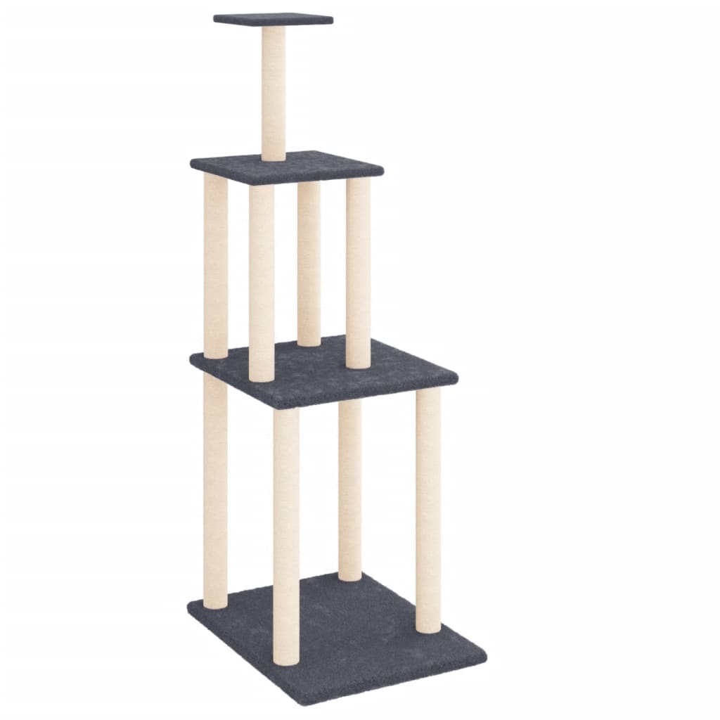 Vidaxl cat furniture with sisal scratching posts 149 cm dark gray