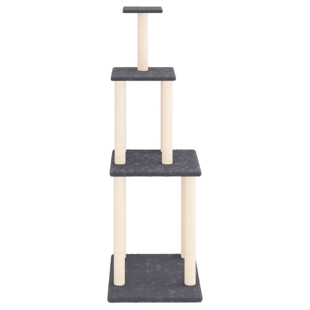 Vidaxl cat furniture with sisal scratching posts 149 cm dark gray