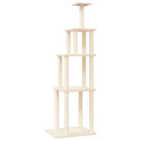 Vidaxl kattmöbler med sisal skrapande stolpar 183 cm kräm -färgade