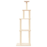 Vidaxl kattmöbler med sisal skrapande stolpar 183 cm kräm -färgade