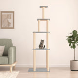 Vidaxl kattmöbler med sisal skrapande stolpar 183 cm ljusgrå