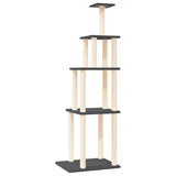 Vidaxl kattmöbler med sisal skrapande stolpar 183 cm mörkgrå