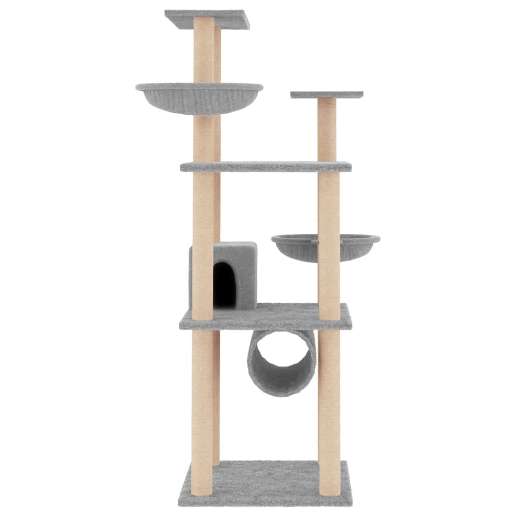 Vidaxl kattemøbler med sisal riper innlegg 141 cm lys grå