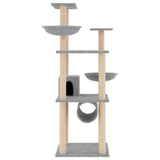 Vidaxl kattemøbler med sisal riper innlegg 141 cm lys grå