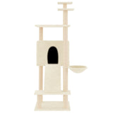 Vidaxl kattmöbler med sisal skrapande stolpar 153 cm kräm -färgade