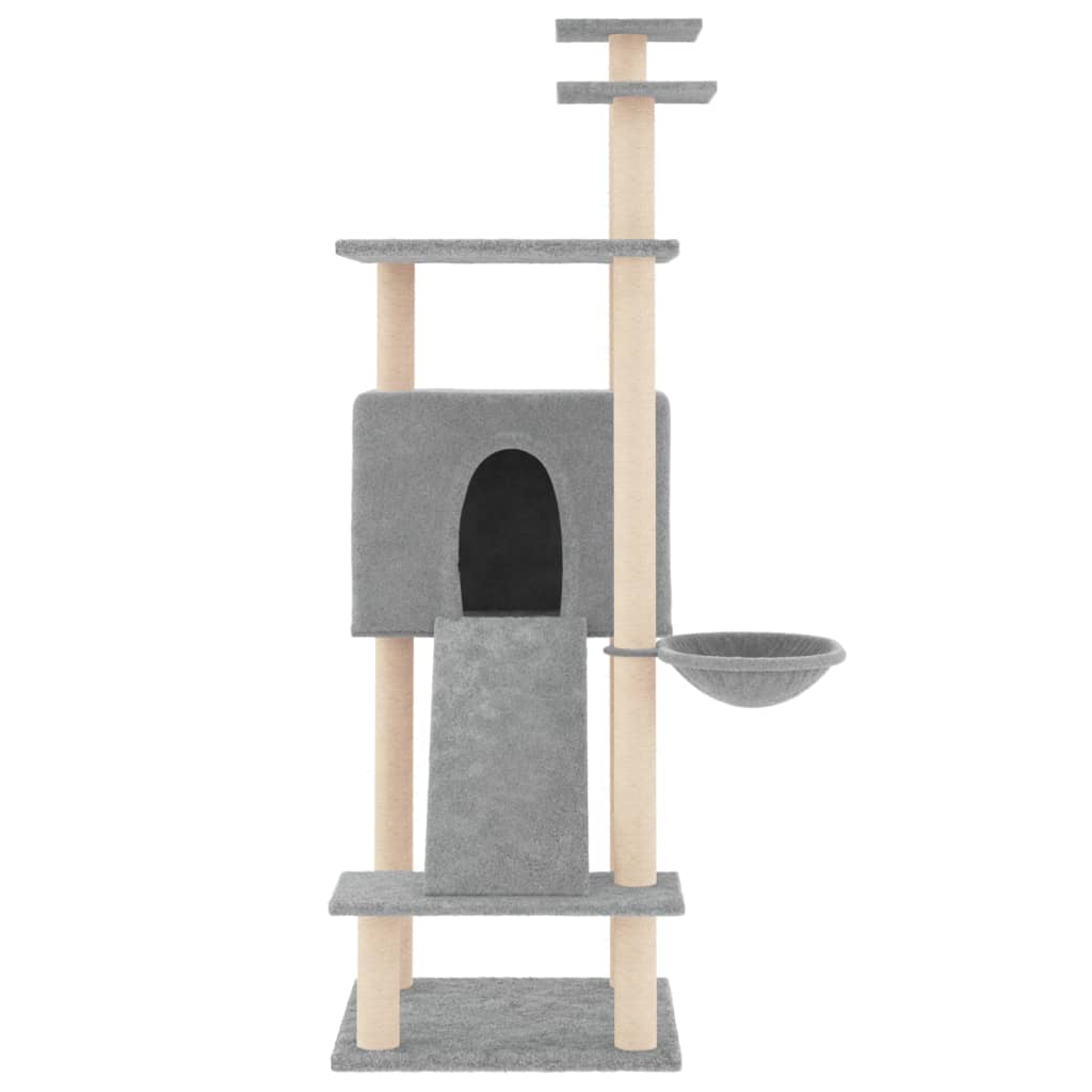 Vidaxl cat furniture with sisal scratching posts 153 cm light gray