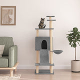 Vidaxl cat furniture with sisal scratching posts 153 cm light gray