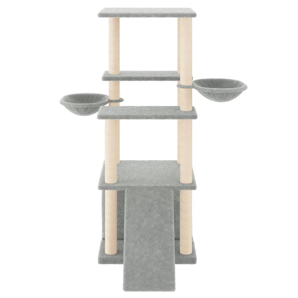Vidaxl cat furniture with sisal scratching posts 133 cm light gray