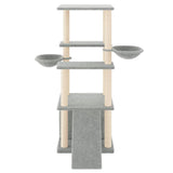 Vidaxl cat furniture with sisal scratching posts 133 cm light gray