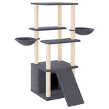 Vidaxl cat furniture with sisal scratching posts 133 cm dark gray
