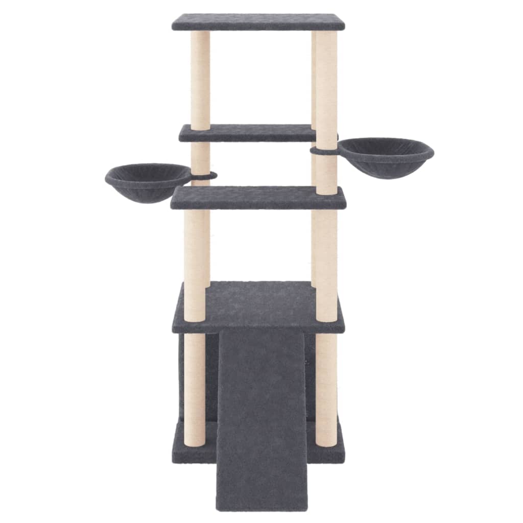 Vidaxl cat furniture with sisal scratching posts 133 cm dark gray