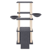 Vidaxl cat furniture with sisal scratching posts 133 cm dark gray