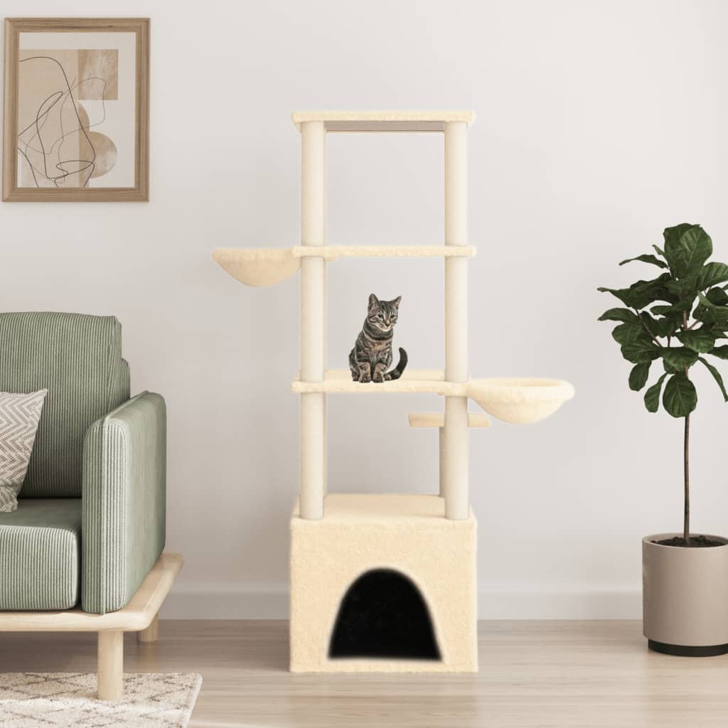 Vidaxl Cat Furniture con graffi di sisal 147 cm crema