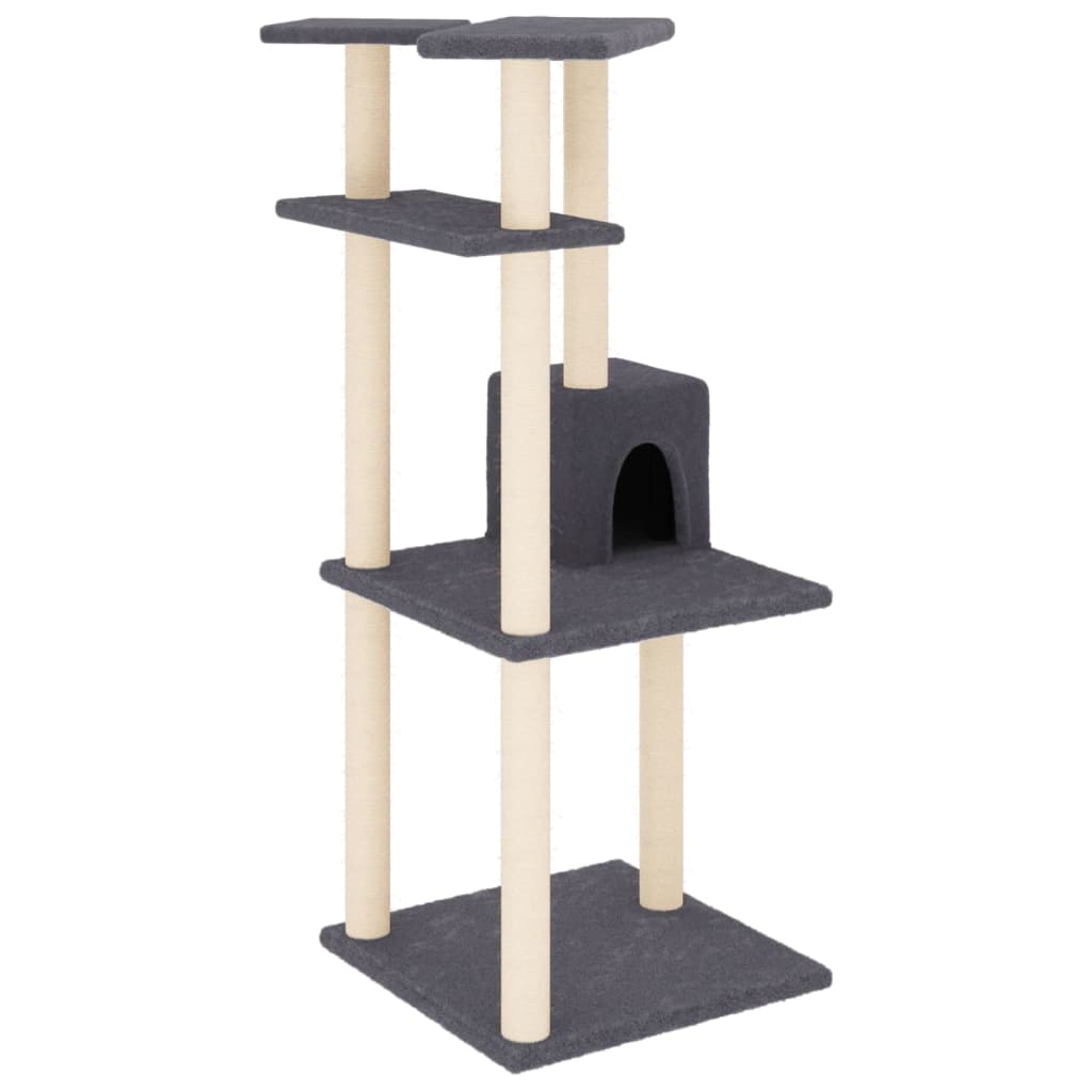 Vidaxl Cat Miwwelen mat Sisal kraazt Posts 123 cm donkel gro