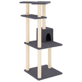 Vidaxl Cat Miwwelen mat Sisal kraazt Posts 123 cm donkel gro