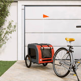Vidaxl Remolque de bicicleta para perros Oxford Fabric y hierro naranja y gris