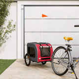 Vidaxl Bike Railer Oxford Fabric y Iron Red and Grey