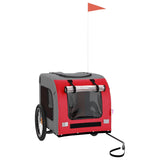 Vidaxl Dog Bike Trailer Oxford Fabric und Eisenrot und Grau