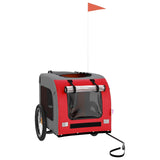 Vidaxl Dog Bike Trailer Oxford Fabric und Eisenrot und Grau