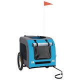 Vidaxl Dog Bike Trailer Oxford Fabric und Eisenblau und Grau