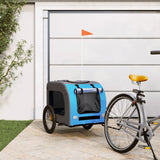 Vidaxl Dog Bike Trailer Oxford Fabric und Eisenblau und Grau