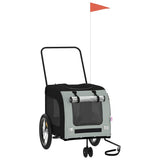 Vidaxl Dog Bike Trailer Oxford Fabric und Eisenschwarz und Grau