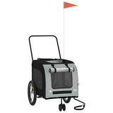Vidaxl Dog Bike Trailer Oxford Fabric und Eisenschwarz und Grau
