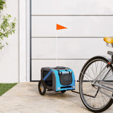 Vidaxl Dog Bike Trailer Oxford Fabric oraz żelazny niebieski i szary