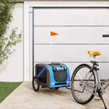 Vidaxl Dog Bike Trailer Oxford Fabric oraz żelazny niebieski i szary