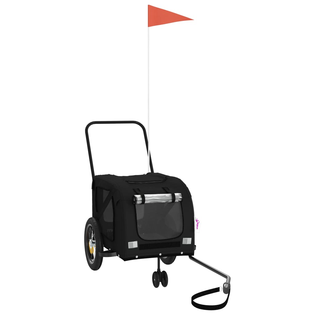 Vidaxl Dog Bike Trailer Oxford Fabric und Eisenschwarz