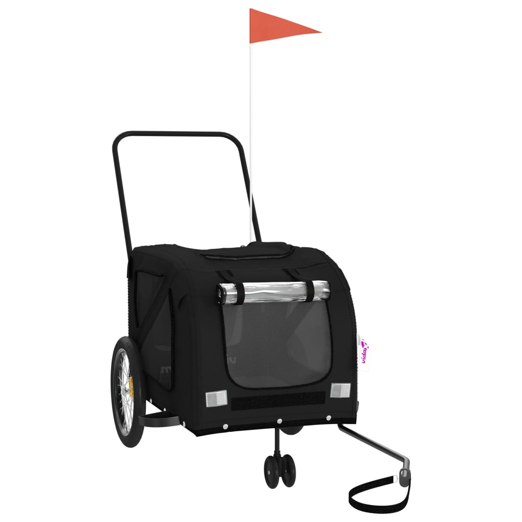 Vidaxl Dog Bike Trailer Oxford Fabric und Eisenschwarz