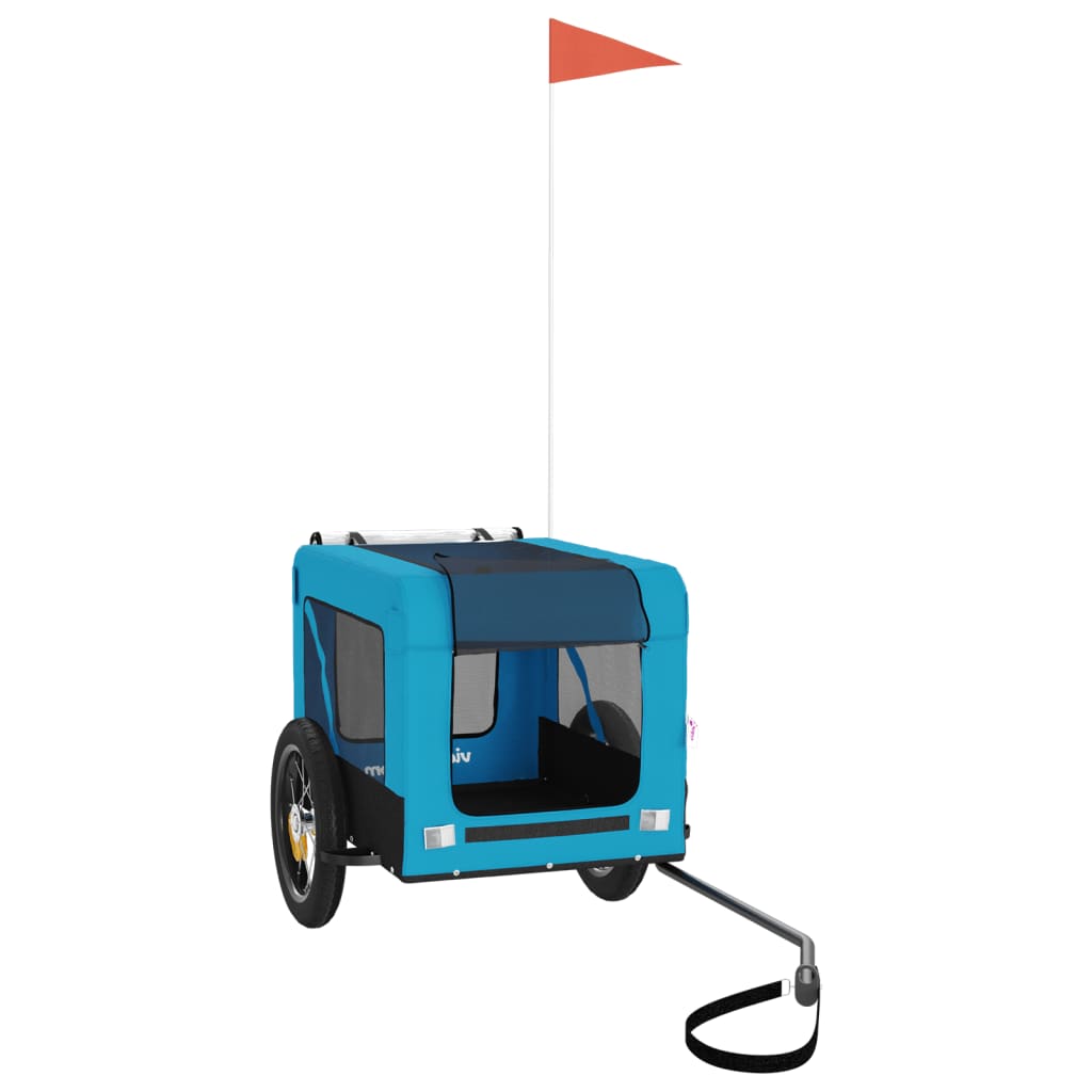 Vidaxl Psí kola Trailer Oxford a Iron Blue and Black