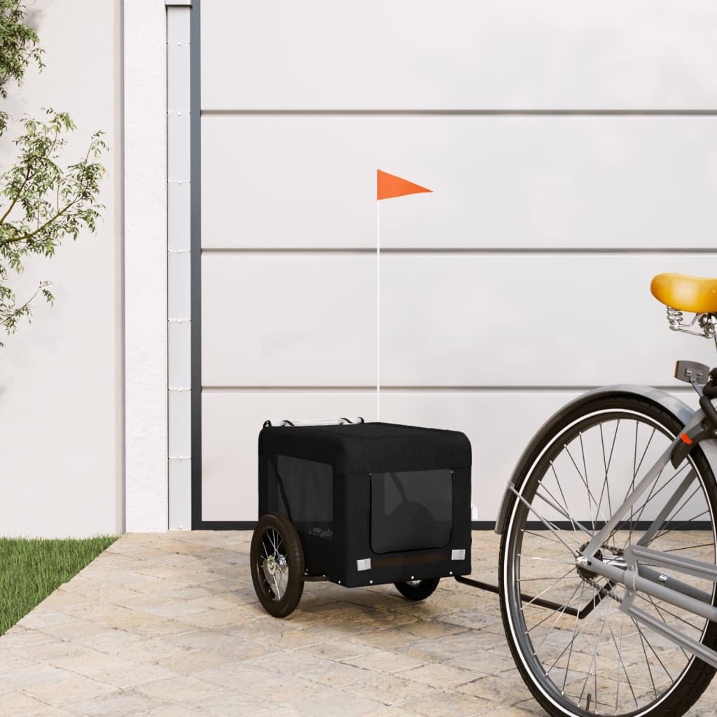 Vidaxl Dog Bike Trailer Oxford Fabric und Eisenschwarz