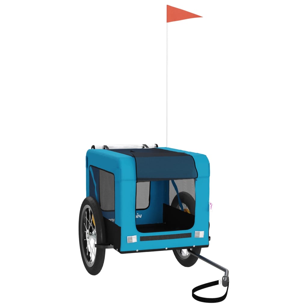 Vidaxl Psí kola Trailer Oxford a Iron Blue and Black