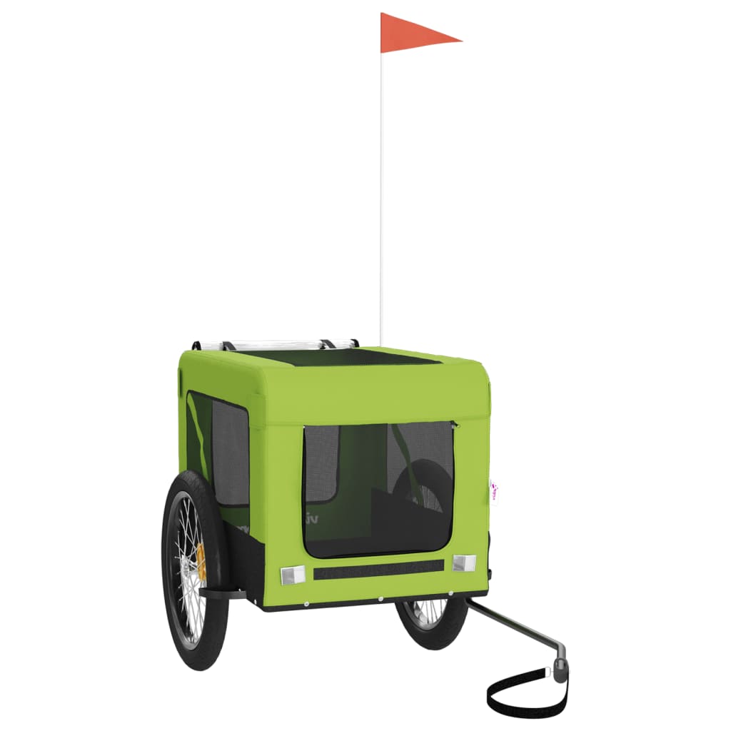 Vidaxl Dog Bike Trailer Oxford stof og jerngrøn og sort
