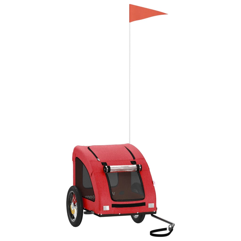 VidaXL Dog bike trailer Oxford fabric and iron red