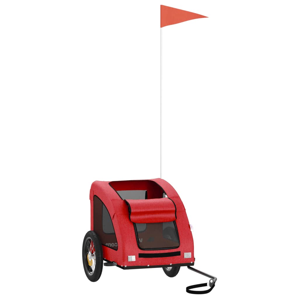 VidaXL Dog bike trailer Oxford fabric and iron red