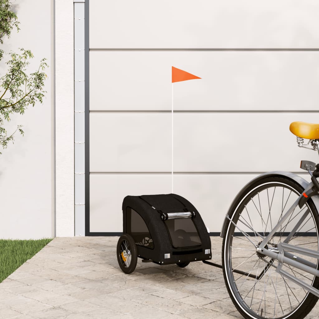 Vidaxl Psí kola Trailer Oxford a Iron Black